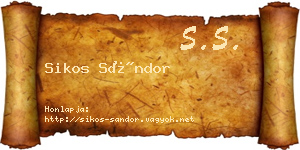 Sikos Sándor névjegykártya