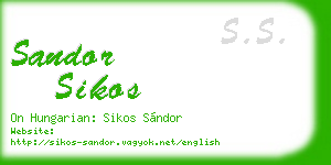 sandor sikos business card